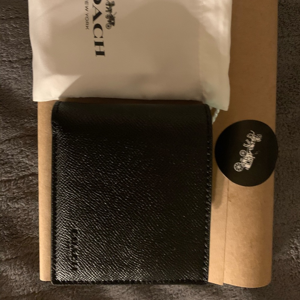 Men’s Coach Black Leather Wallet 3/1. Never used